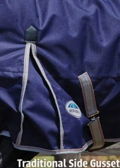 Weatherbeeta ComFiTec Essential Combo Lite Plus Turnout Rug - Navy/Silver/Red -Lemieux Equestrian Supplies Shop 1traditionalsidegusset