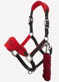 LeMieux Vogue Fleece Headcollar & Leadrope Set - Chilli/Black