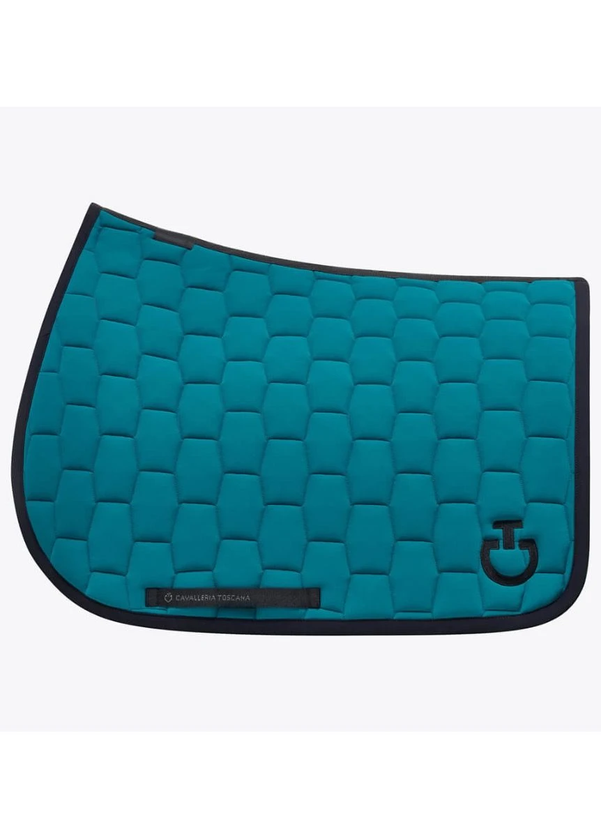 Cavalleria Toscana Quilted Jump Saddle Pad - Deep Sea Blue 3 Cavalleria Toscana Quilted Jump Saddle Pad - Deep Sea Blue