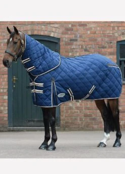 Lemieux Equestrian Supplies Shop 7 Weatherbeeta ComFiTec Diamond Quilt Detach A Neck Medium Stable Rug - Blue/Charc/White