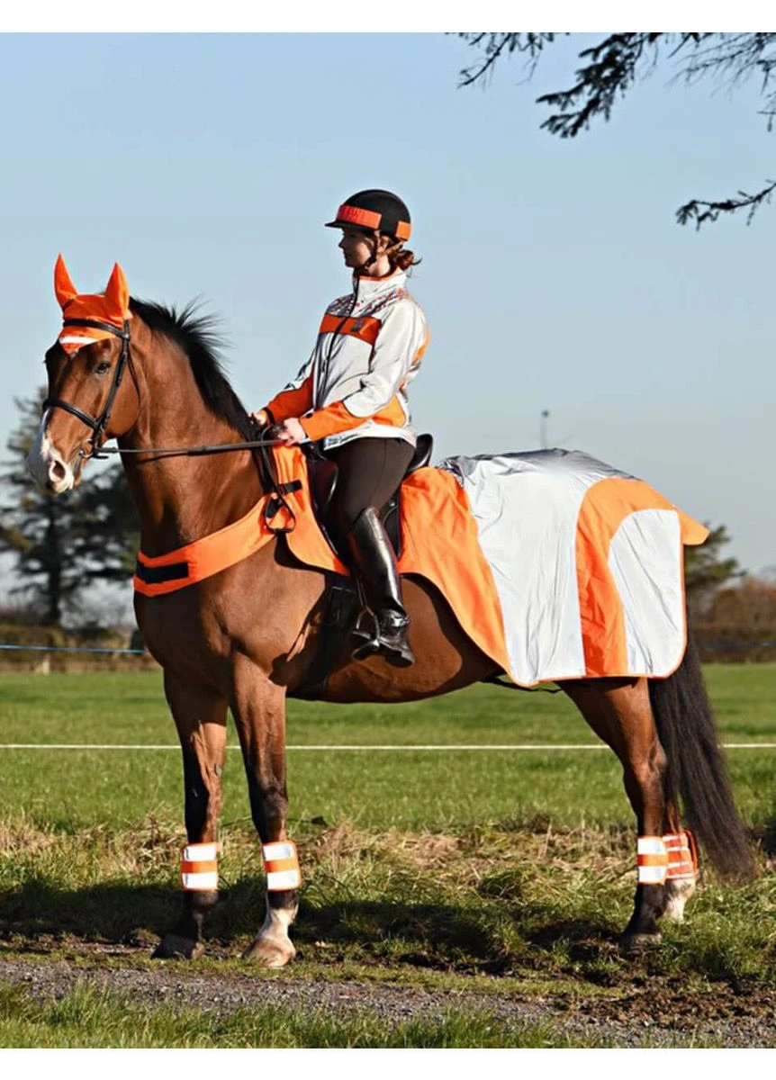 Equisafety Mercury Reflective Wrap Around - Red Orange 3 Equisafety Mercury Reflective Wrap Around - Red Orange