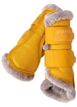 Eskadron Mesh Faux Fur Boots - Vintage Gold
