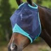 Weatherbeeta ComFiTec Fine Mesh Fly Mask Without Ears - Navy/Turquoise -Lemieux Equestrian Supplies Shop finemeshnoearsturq2rdy