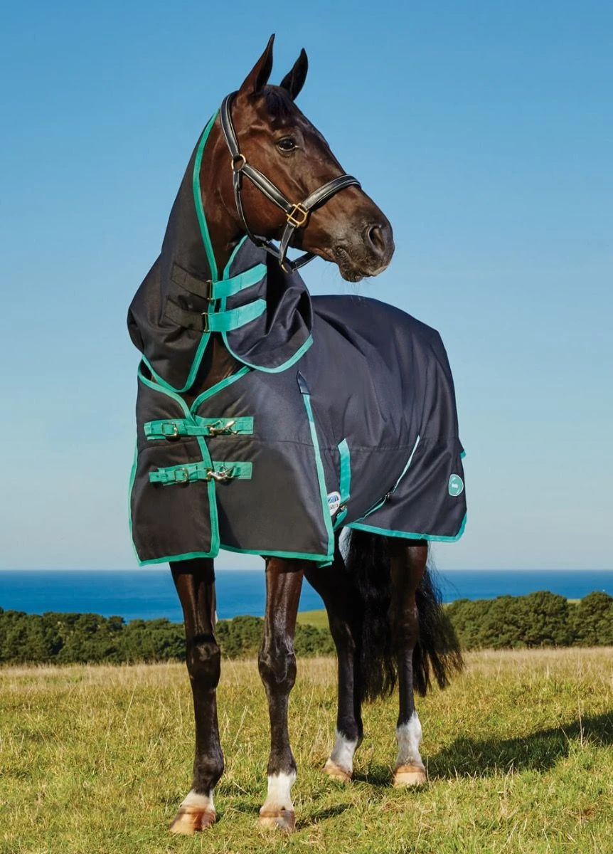 Weatherbeeta Green-Tec 900D Detach-A-Neck Heavy Turnout - Black/Bottle Green 3 Weatherbeeta Green-Tec 900D Detach-A-Neck Heavy Turnout - Black/Bottle Green