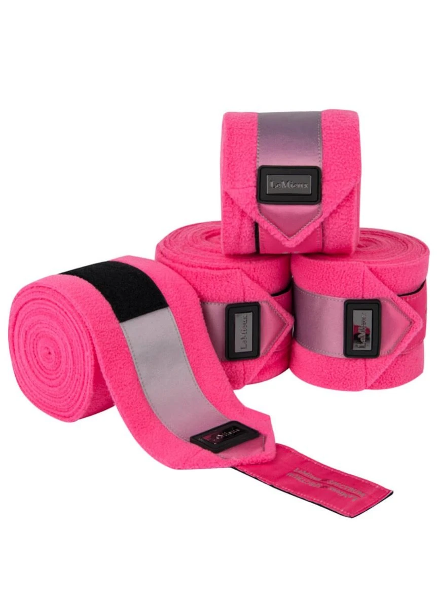 LeMieux Spectrum Polo Bandages - Grey/Watermelon 3 LeMieux Spectrum Polo Bandages - Grey/Watermelon