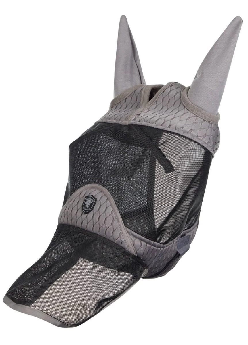 LeMieux Gladiator Full Fly Mask - Black/Grey 3 LeMieux Gladiator Full Fly Mask - Black/Grey