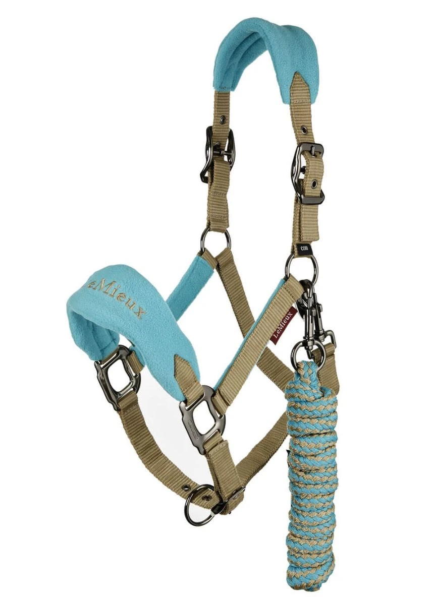 LeMieux Vogue Fleece Headcollar & Leadrope - Azure 3 LeMieux Vogue Fleece Headcollar & Leadrope - Azure