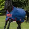 Amigo Mio Medium Turnout - Dark Blue/Red -Lemieux Equestrian Supplies Shop mioturnoutdkbluered
