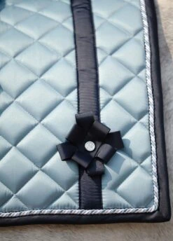 PS Of Sweden Bow Dressage Saddle Pad - Aqua -Lemieux Equestrian Supplies Shop psdresspadaquabow3rdy