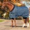 Rhino Original Stable Rug Heavy - Navy Check/Teal -Lemieux Equestrian Supplies Shop rhino stable heavy navy check 1rdy