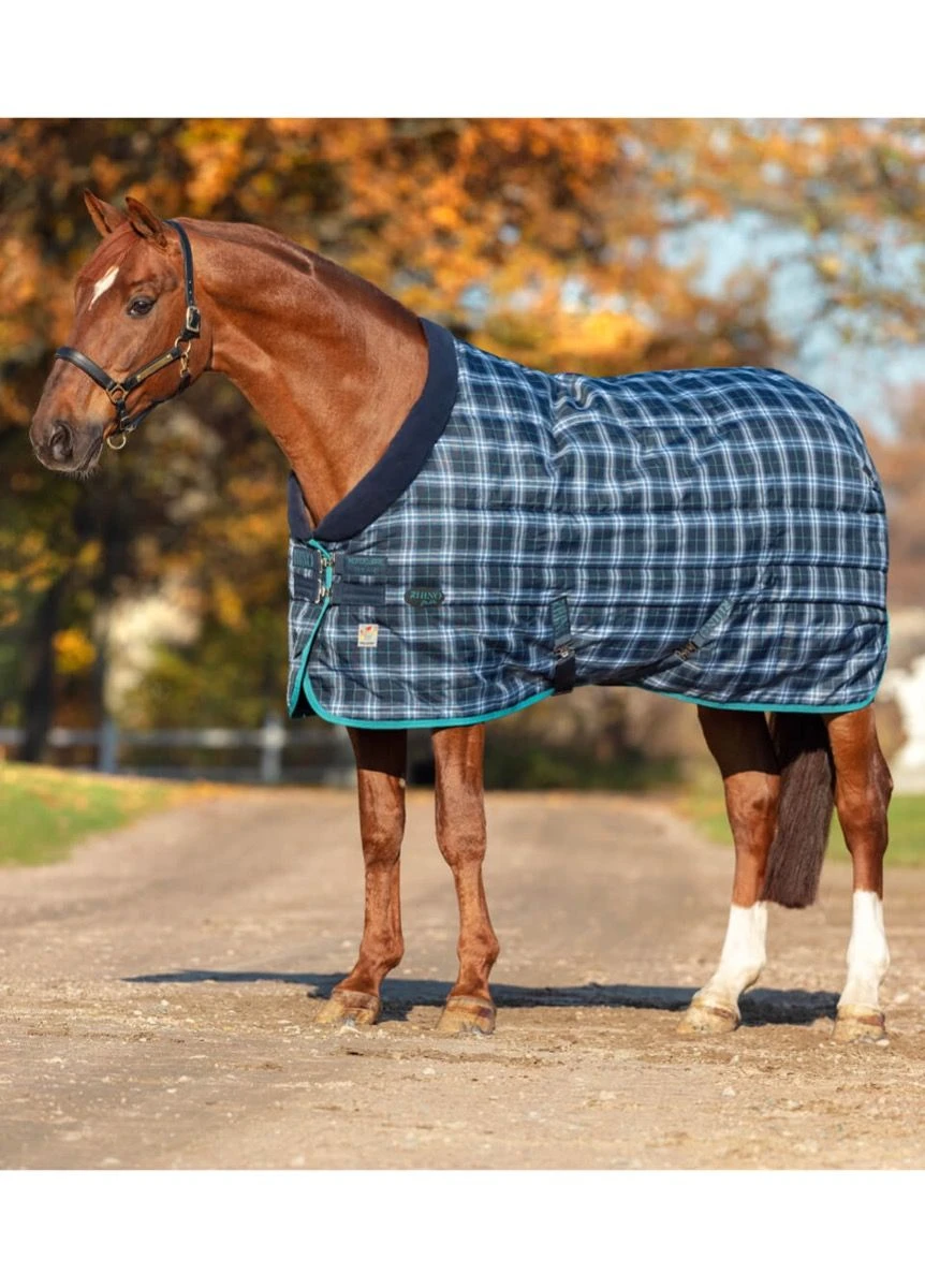 Rhino Original Stable Rug Heavy - Navy Check/Teal 3 Rhino Original Stable Rug Heavy - Navy Check/Teal