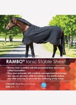 Rambo Ionic Stable Sheet - Black 6 Rambo Ionic Stable Sheet - Black -Lemieux Equestrian Supplies Shop stablesheet1