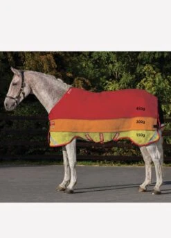 Rambo Supreme Vari-Layer Heavy Turnout Rug 450g - Black/Red -Lemieux Equestrian Supplies Shop varilayerphotordy 1