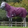 Weatherbeeta Pus Dynamic II Detach-A-Neck Heavy - Maroon/Grey/White -Lemieux Equestrian Supplies Shop wb dynamic dan maroon 1rdy