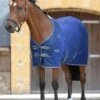 Weatherbeeta Fleece Cooler Standard Neck - Dark Blue/Grey/White -Lemieux Equestrian Supplies Shop weatherbeeta fleece cooler dark blue 1rdy